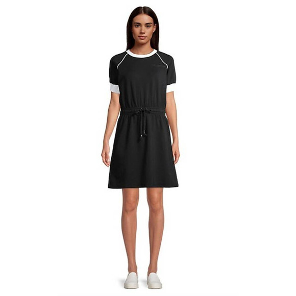 Karl Lagerfeld Dresses & Skirts - Karl Lagerfeld Women's‎ Black Drawstring Waist Ringer T-Shirt Dress. Size M